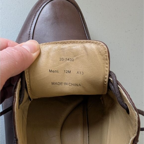 Johnston & Murphy Sheepskin Mens Size 12 Brown Leather Oxfords - Picture 9 of 10